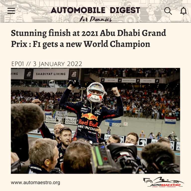 Stunning finish at 2021 Abu Dhabi Grand Prix: F1 gets a new World Champion